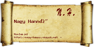 Nagy Hannó névjegykártya